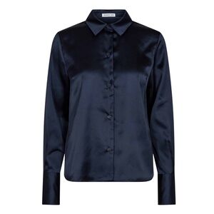 Designers Remix Navy Lisbon Satin Button Down Shirt
Size 36